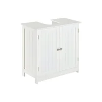Mueble Complemento para Baños con Puertas MDF Blanco 60x30x15 cm