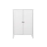 Mueble Complemento para Baños con Puertas Dobles MDF Blanco 60 cm Diseño Moderno