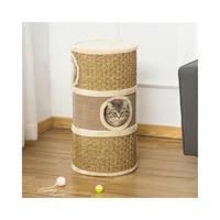 Gimnasio para Gatos Torre de Escalada con Casa de Madera Natural Grande