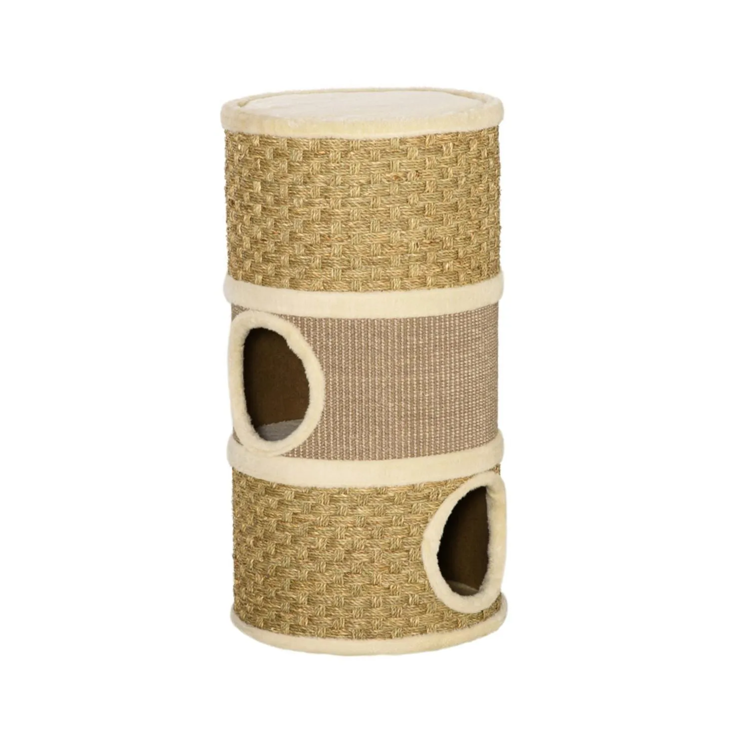Gimnasio para Gatos Torre de Escalada con Casa de Madera Natural Grande 4