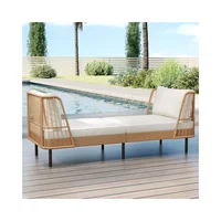 Silla para Exterior y Terraza de Mimbre para 2 Plazas con Función Doble para Jardín
