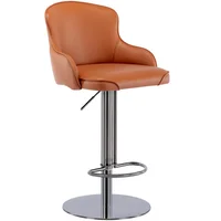 Silla para Bar Metalica Moderna con Respaldo y Altura Ajustable Gris