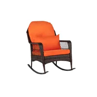Silla para Exterior y Terraza Mecedora de Piedra Tejida para Jardín