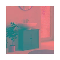 Mueble Complemento para Baños Almacenamiento Lavabo Madera Blanca Diseño Moderno
