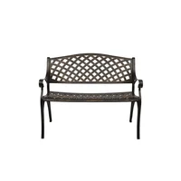 Banco para Exterior y Terraza de Aluminio Fundido con Respaldo de Malla para Jardín