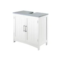 Mueble Complemento para Baños con Puertas Dobles Blanco Diseño Compacto