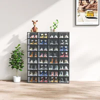 Zapatero Organizador Cajas Malla 32 Piezas Combinables Negro 33x23x14cm