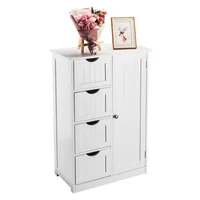 Mueble Complemento para Baños con Cajones Madera Blanco 4 Cajones