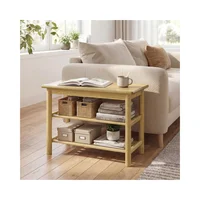 Zapatero Banco Madera Natural 3 Niveles Resistente Elegante Entryway