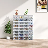 Zapatero Caja Mini Plástico 32 Piezas Combinable Blanco 33x23x14cm Modular