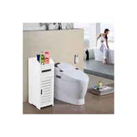 Mueble Complemento para Baños con Puerta Blanco 80 cm Diseño Moderno