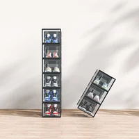Zapatero Organizador Cajas Modulares 12 Piezas Plástico Negro 35x25x19cm