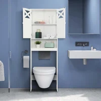Mueble Complemento para Baños con Puertas Madera Dobles Blanco Diseño Clásico