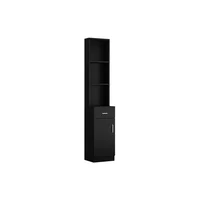 Gabinete para Baño MDF 5 Compartimentos Negro Color Negro