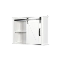Mueble Complemento para Baños Puerta Corrediza Madera Estantes Ajustables