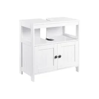 Mueble Complemento para Baños Almacenamiento Lavabo Dobles Puertas Blanco
