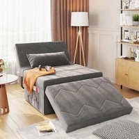 Sofá Cama Sencillo Plegable Gris Claro FiveWillow