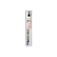 Mueble Complemento para Baños Puerta Blanco 3 Capas Almacenamiento Vertical