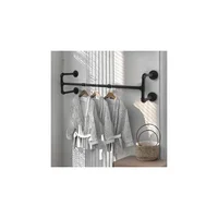 Tendedero de Ropa para Apartamento Williston Forge Tipo Pared 102 cm Tubería Industrial Negro