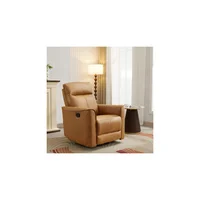 Silla Reclinable Mecedora Giratoria Manual Tapizada en Microfibra Moderna Hokku Designs