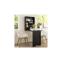 Escritorio para Computador Flotante Plegable Negro en Madera Camlyn