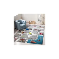 Alfombra Infantil Lisa Marfil y Gris 60 x 90 cm Viv Rae