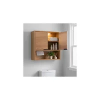 Muebles para Baños Armario Suspendido Sobre Inodoro en Roble Natural 59.9X59.9X20 cm Latitude Run