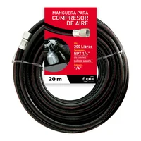 Manguera Aire 200 Libras 20 Metros Largo X 1/4 Pulgadas  Acoplada Flexco