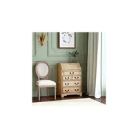Escritorio para Computador Tipo Secretaria Beige Antiguo en Madera Futral