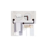 Tendedero de Ropa para Apartamento Rebrilliant de Pared 100 cm Metal Negro