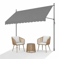 Toldo Retráctil Impermeable 300 x 120 cm con Protección UV para Patio y Exterior Gris