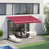 Toldo Retráctil de Patio Alero Impermeable para Exterior de Puerta y Ventana