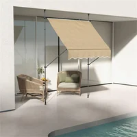 Toldo de Patio Retráctil con Lámina de Protección Solar Impermeable para Terraza y Exterior