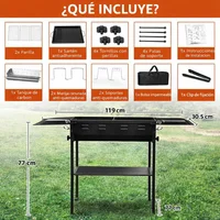 Asadores a Carbón de Hierro Plegable Tipo Kebab Portátil Genérico
