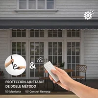 Toldo Retráctil Eléctrico Motorizado Impermeable con Lámina de Protección UV para Patio Exterior