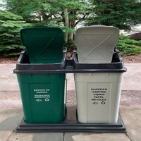 Punto Ecológico 40lts x 2 Puestos Verde Blanco