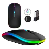 Mouse Bluetooth Inalámbrico Recargable DPI Ajustable Luz LED