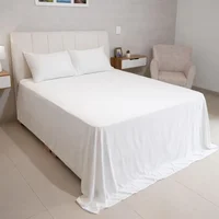 Juego de Sábanas 300 Hilos 100% Bambú Cama Sencilla Color Blanco