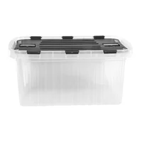 Caja Organizadora con Tapa Bisagrada 18 litros Natural - Gris