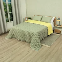 Cubrelecho Flora Café Grisáceo para Cama Queen 160 x 190 cm Fondo Entero