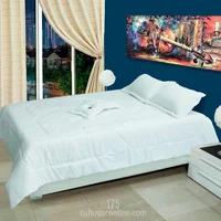 Cubrelecho Súper Acolchado Blanco para Cama Doble 140 x 190 cm Doble Faz de Fondo Entero