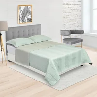 Tendido Kyoto Verde Grisáceo para Cama Queen 160 x 190 cm Fondo Entero