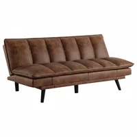 Sofá Cama Marron 180x69cm de Tres Puestos Sin Apoya Brazos
