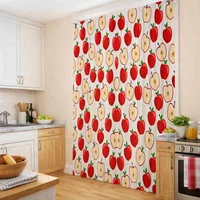 Cortina Cocina Visillo Lino 140x140cm Manzanas