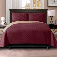 Colcha Queen Vino Tinto Camel