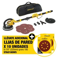 Lijadora de Pared 750w + 10 Lijas de Pared Grano 180 8-7/8 pulgada 225mm Stanley