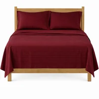 Juego de Sábana Sencilla Vinotinto 25cm Altura