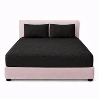 Combo Protector Semidoble Acolchado Negro
