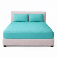 Combo Protector Queen Acolchado Turquesa