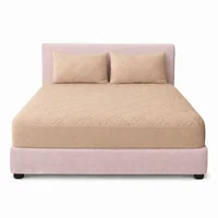 Combo Protector King Acolchado Beige